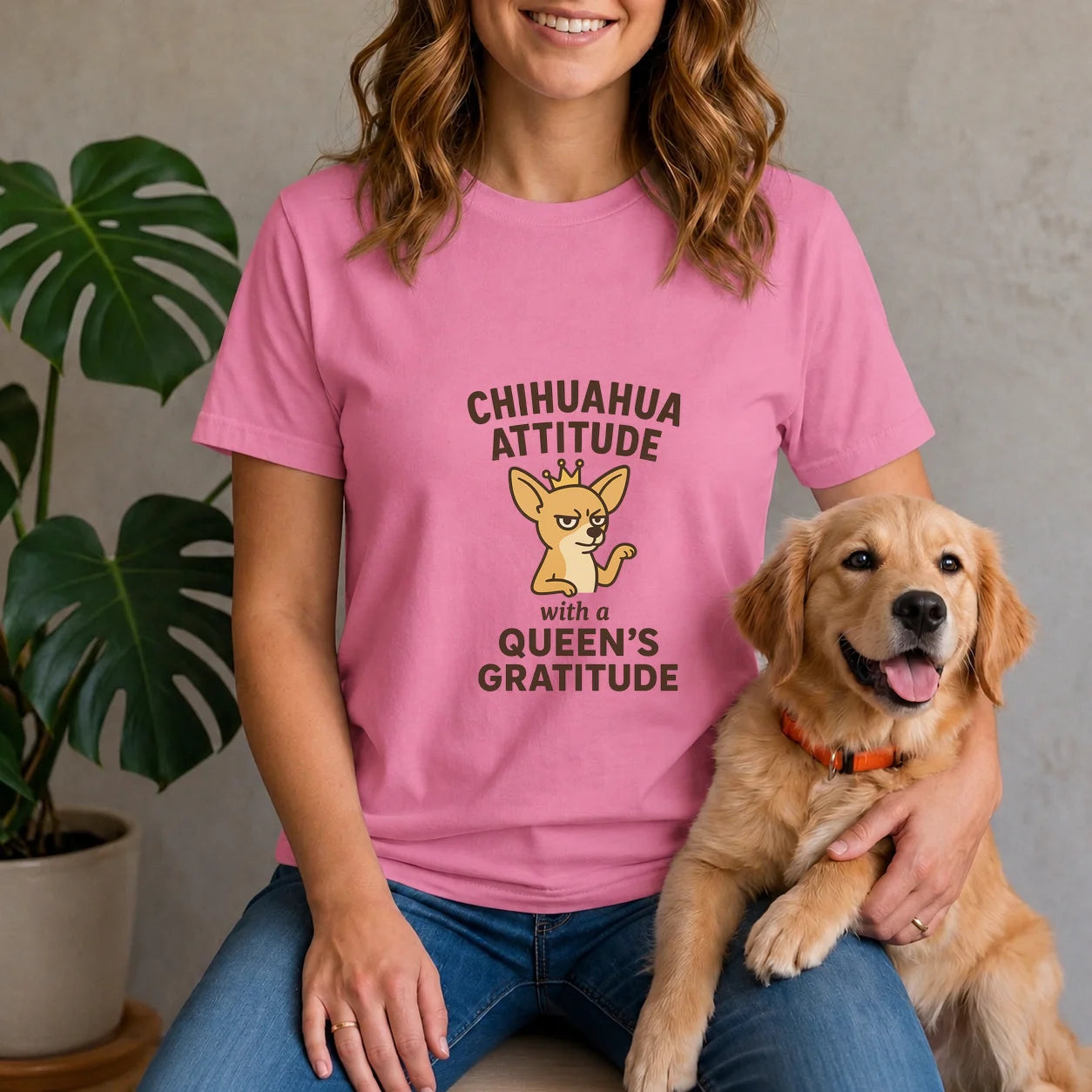 Chihuahua Attitude with a Queens Gratitude Shirt