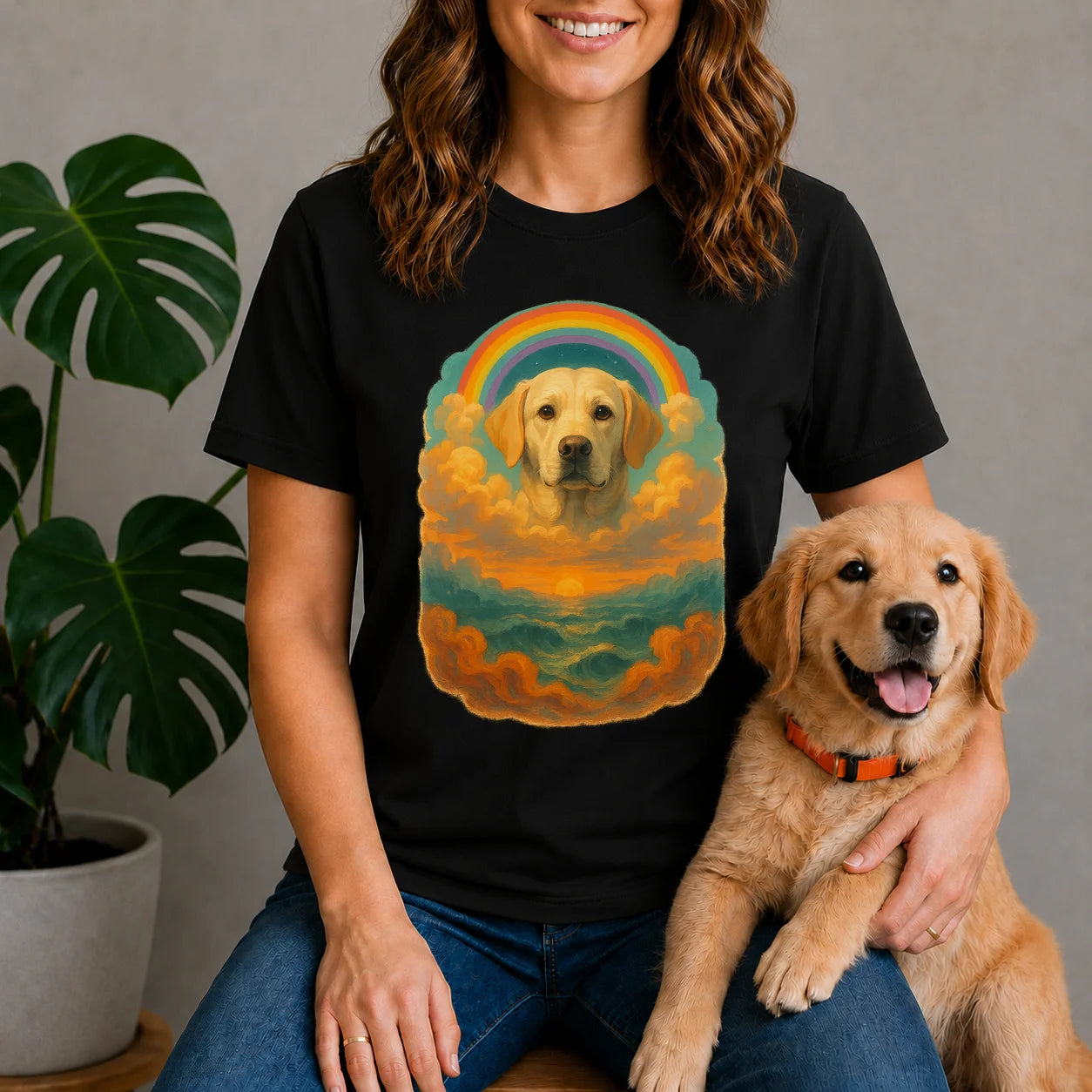 Golden Retriever Rainbow Art Shirt