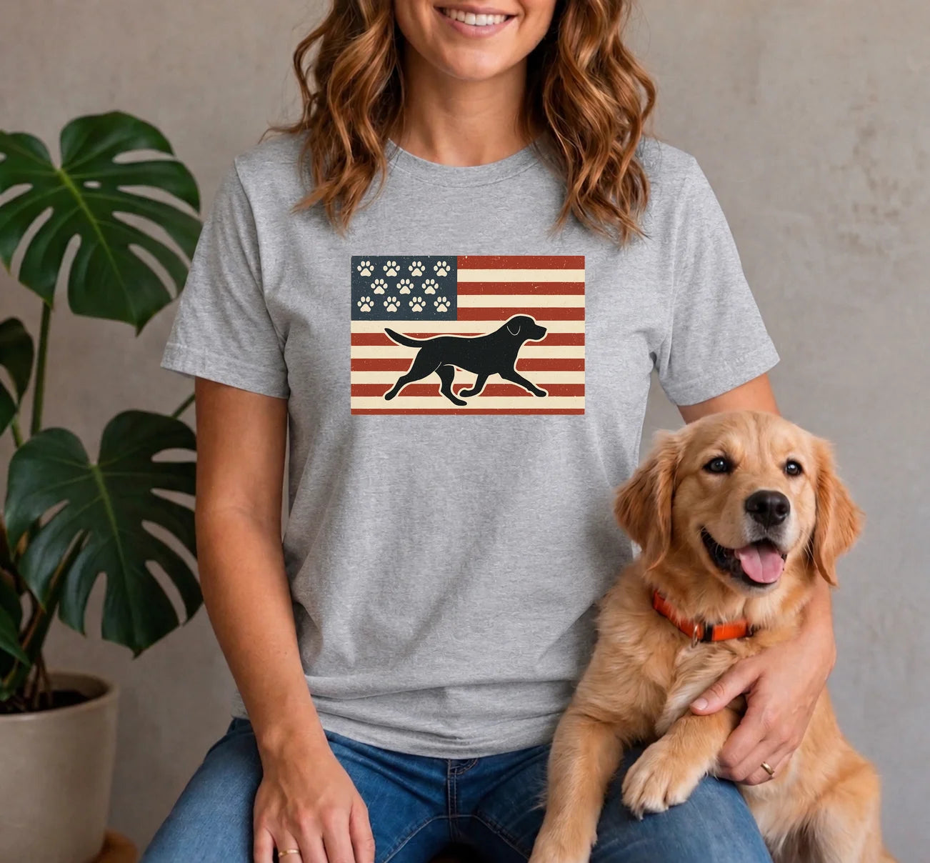 USA Dog Flag Shirt