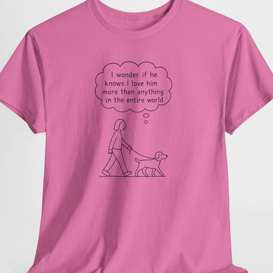 Pink t-shirt with a graphic and text on a white background