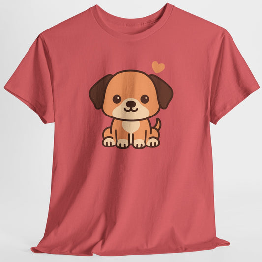 Cute Kawaii Dog with Heart Shirt