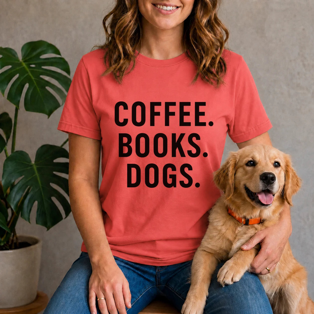 Coffee. Books. Dogs. Shirt