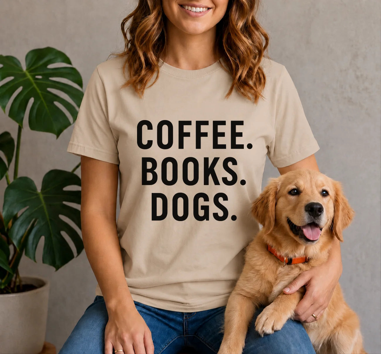 Coffee. Books. Dogs. Shirt