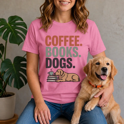 Coffee Books Dogs Shirt
