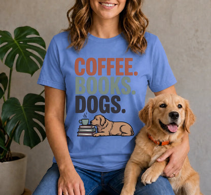 Coffee Books Dogs Shirt