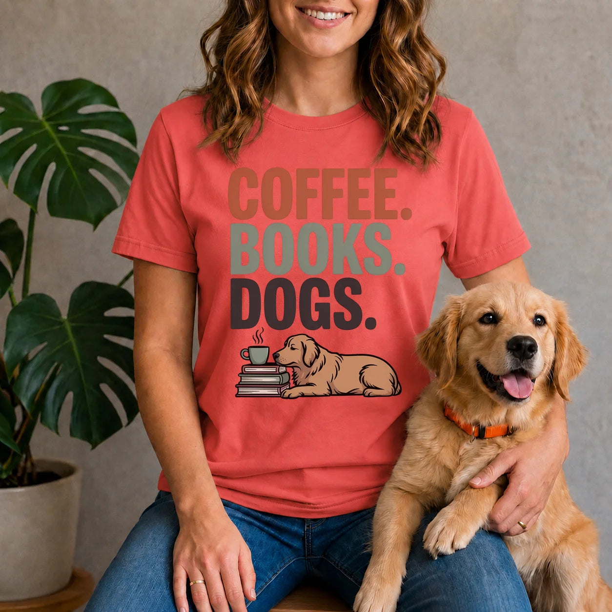 Coffee Books Dogs Shirt