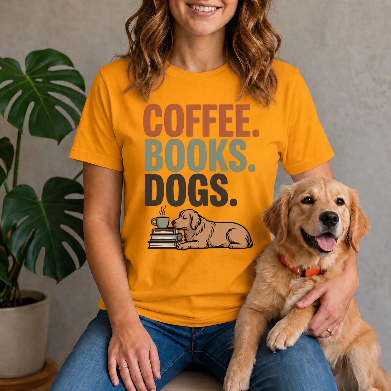 Coffee Books Dogs Shirt
