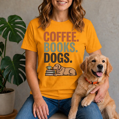 Coffee Books Dogs Shirt