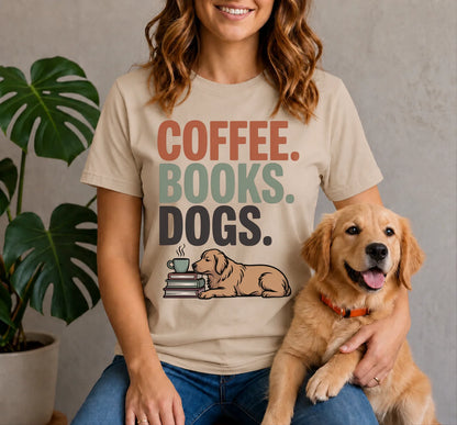 Coffee Books Dogs Shirt