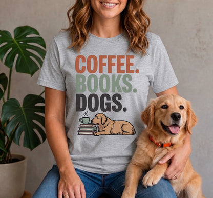 Coffee Books Dogs Shirt