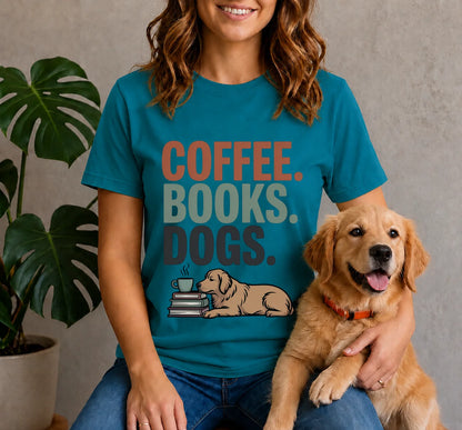 Coffee Books Dogs Shirt
