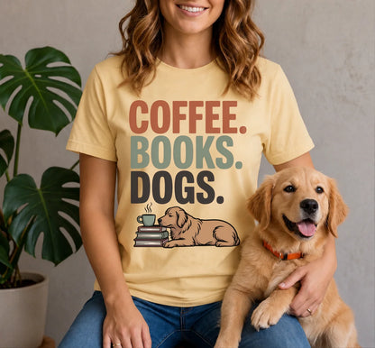 Coffee Books Dogs Shirt