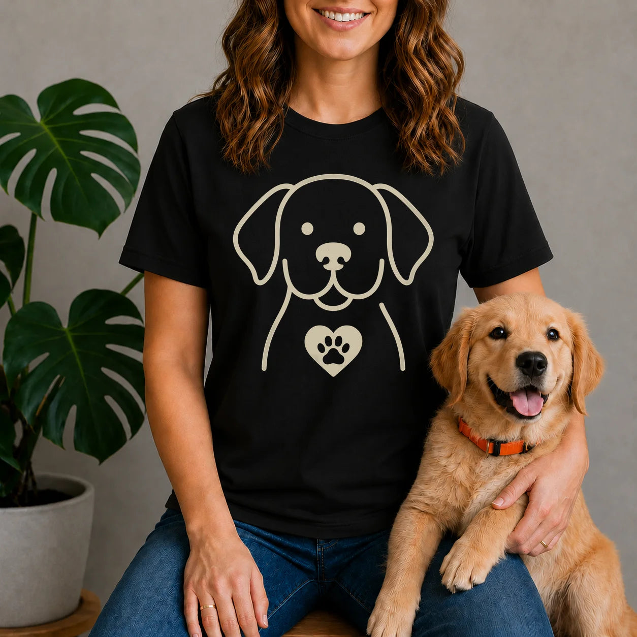 Golden Love Paw Silhouette Shirt