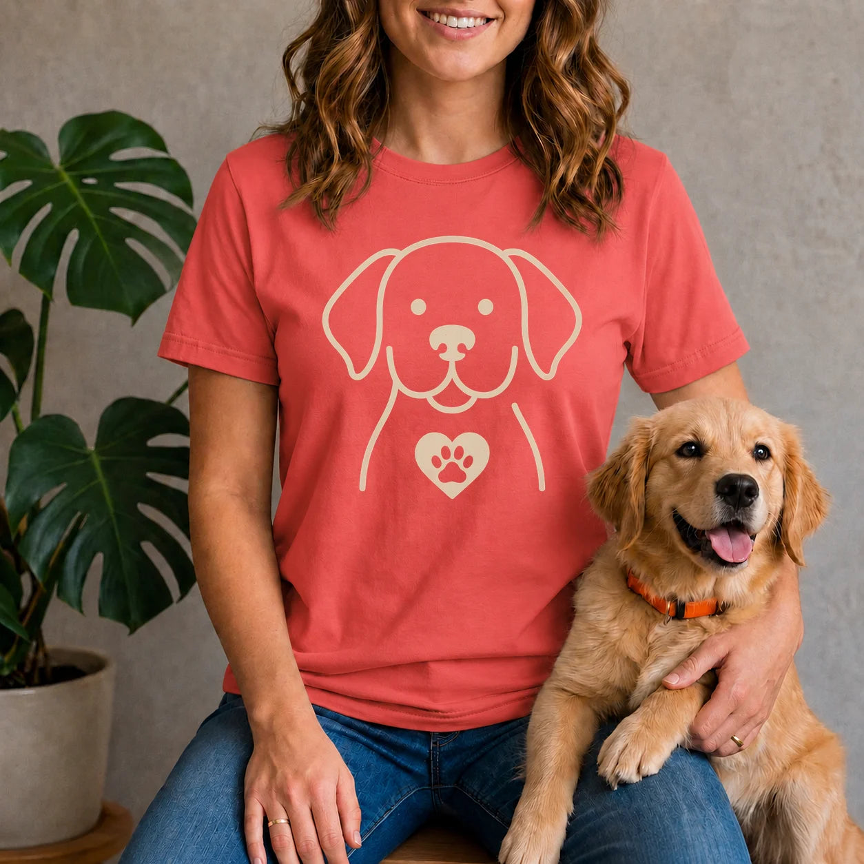 Golden Love Paw Silhouette Shirt
