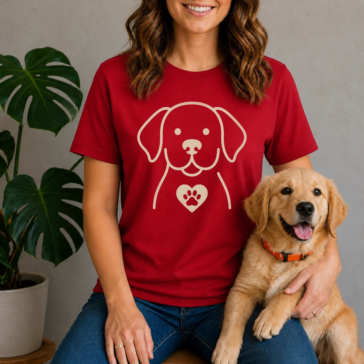 Golden Love Paw Silhouette Shirt