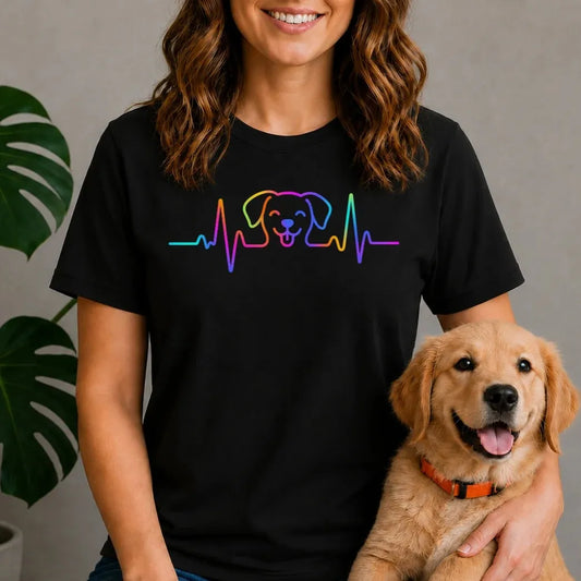 Rainbow Dog Heartbeat Shirt