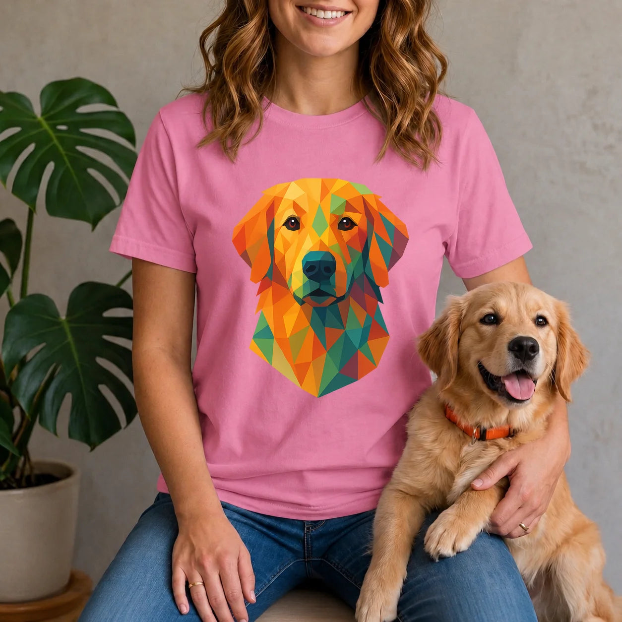 Geometric Golden Retriever Shirt