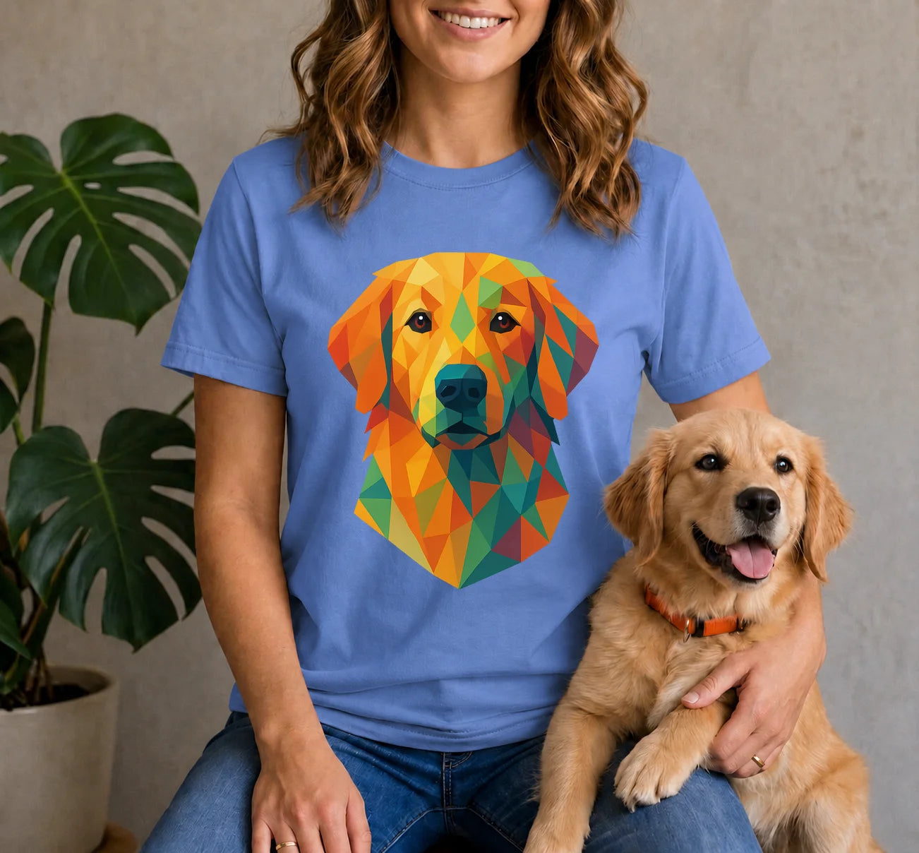Geometric Golden Retriever Shirt