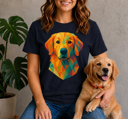 Geometric Golden Retriever Shirt
