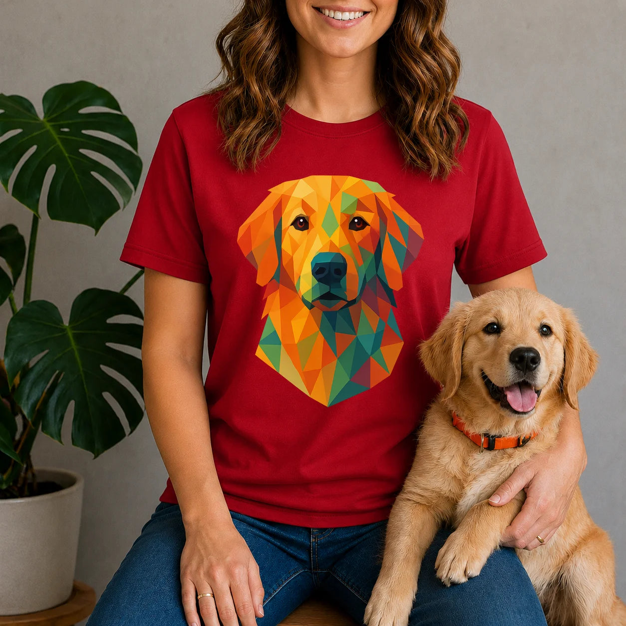 Geometric Golden Retriever Shirt