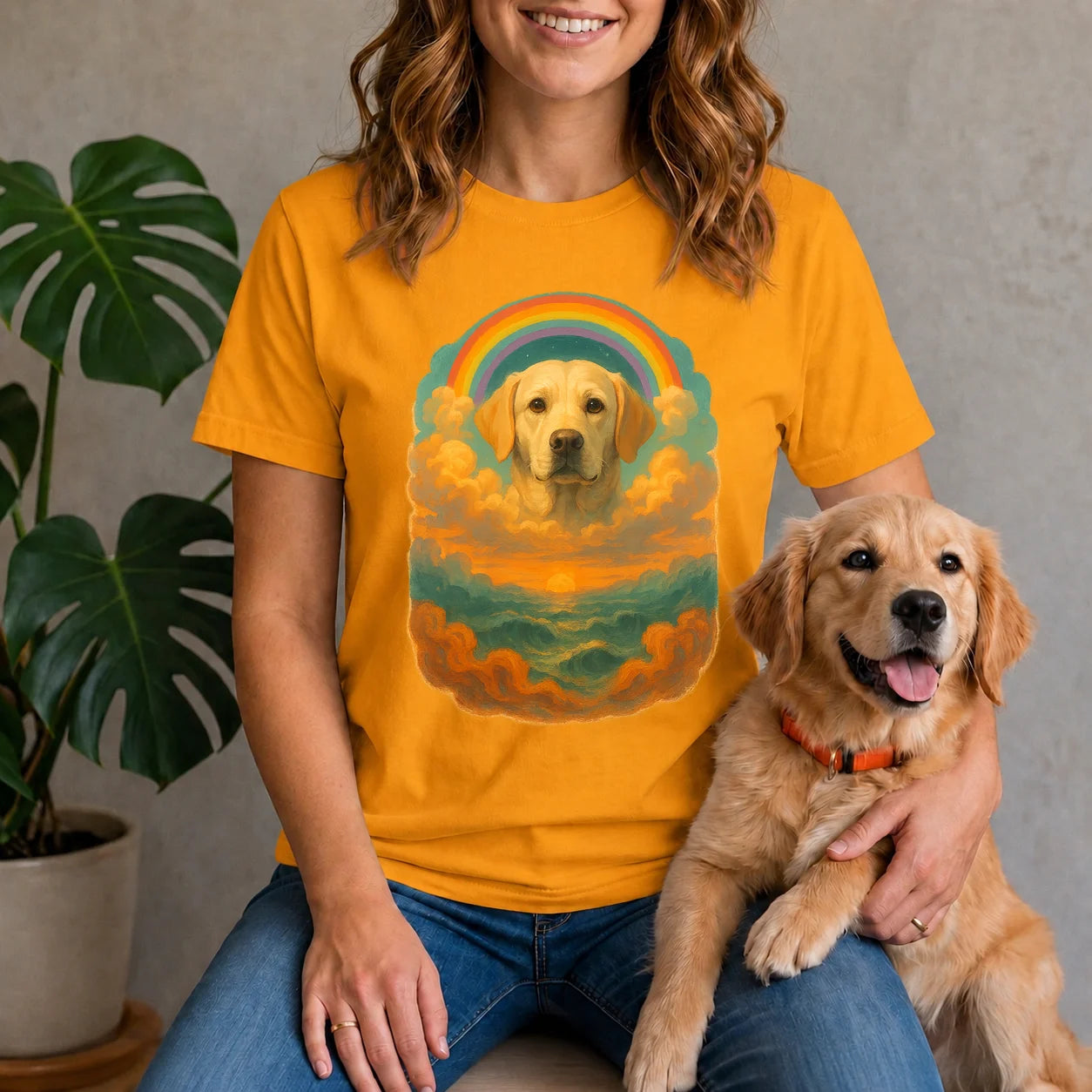 Golden Retriever Rainbow Art Shirt