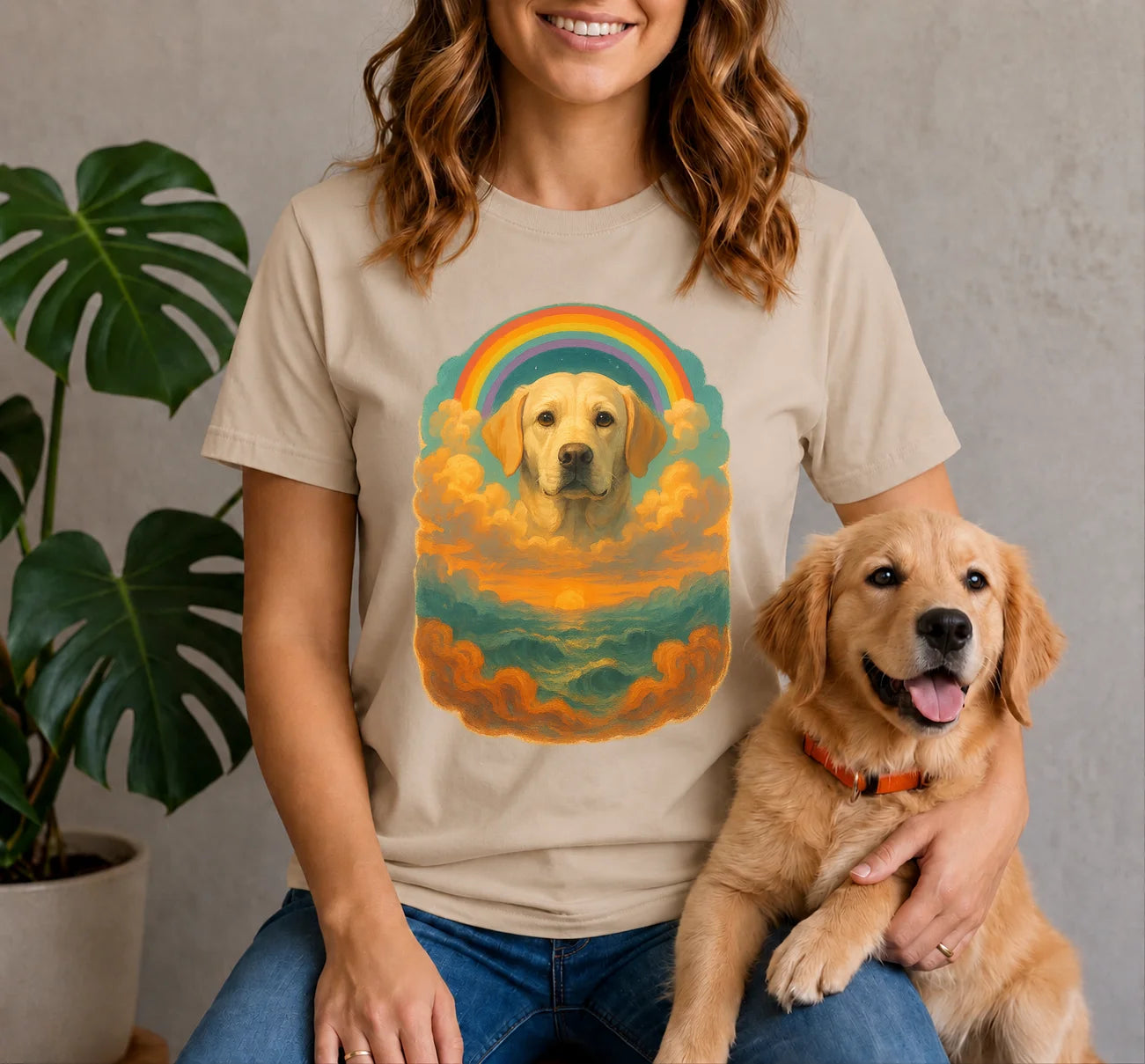 Golden Retriever Rainbow Art Shirt