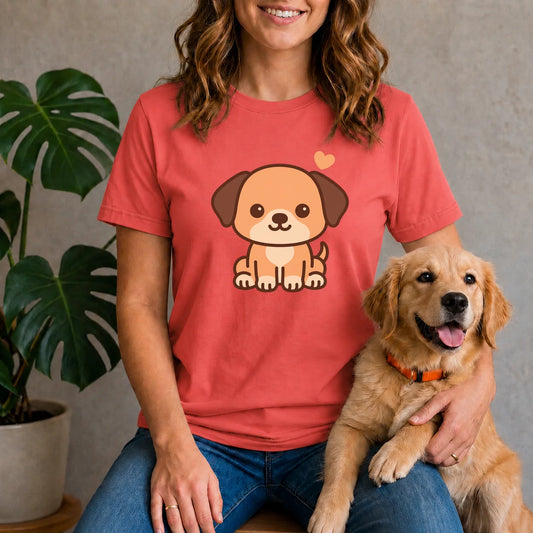 Cute Kawaii Dog with Heart Shirt