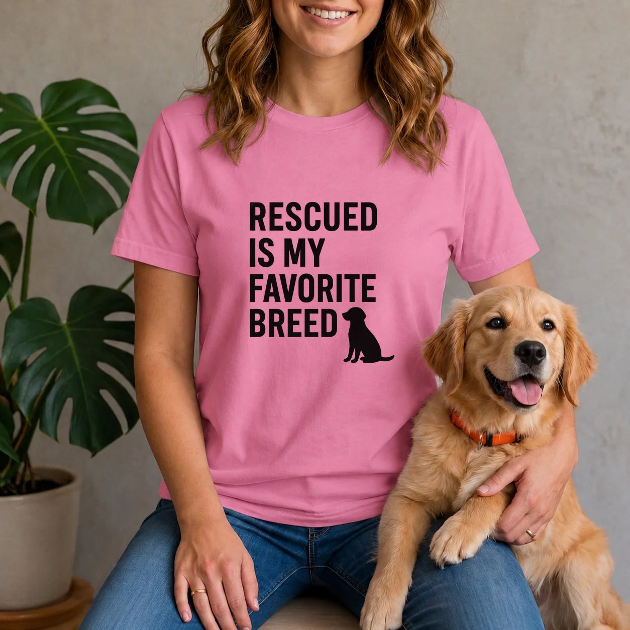 Rescued Is My Favorite Breed Silhouette Shirt
