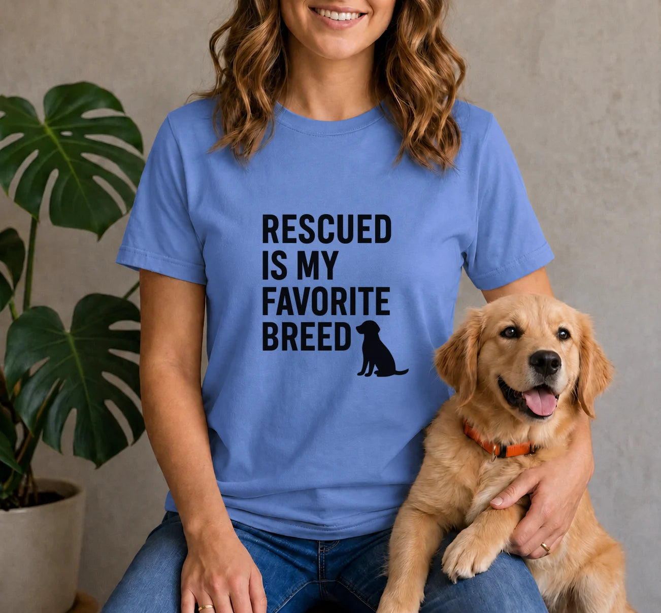 Rescued Is My Favorite Breed Silhouette Shirt