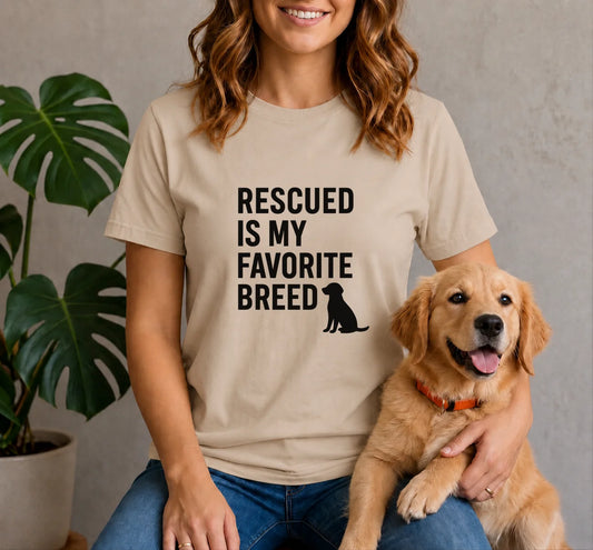 Rescued Is My Favorite Breed Silhouette Shirt
