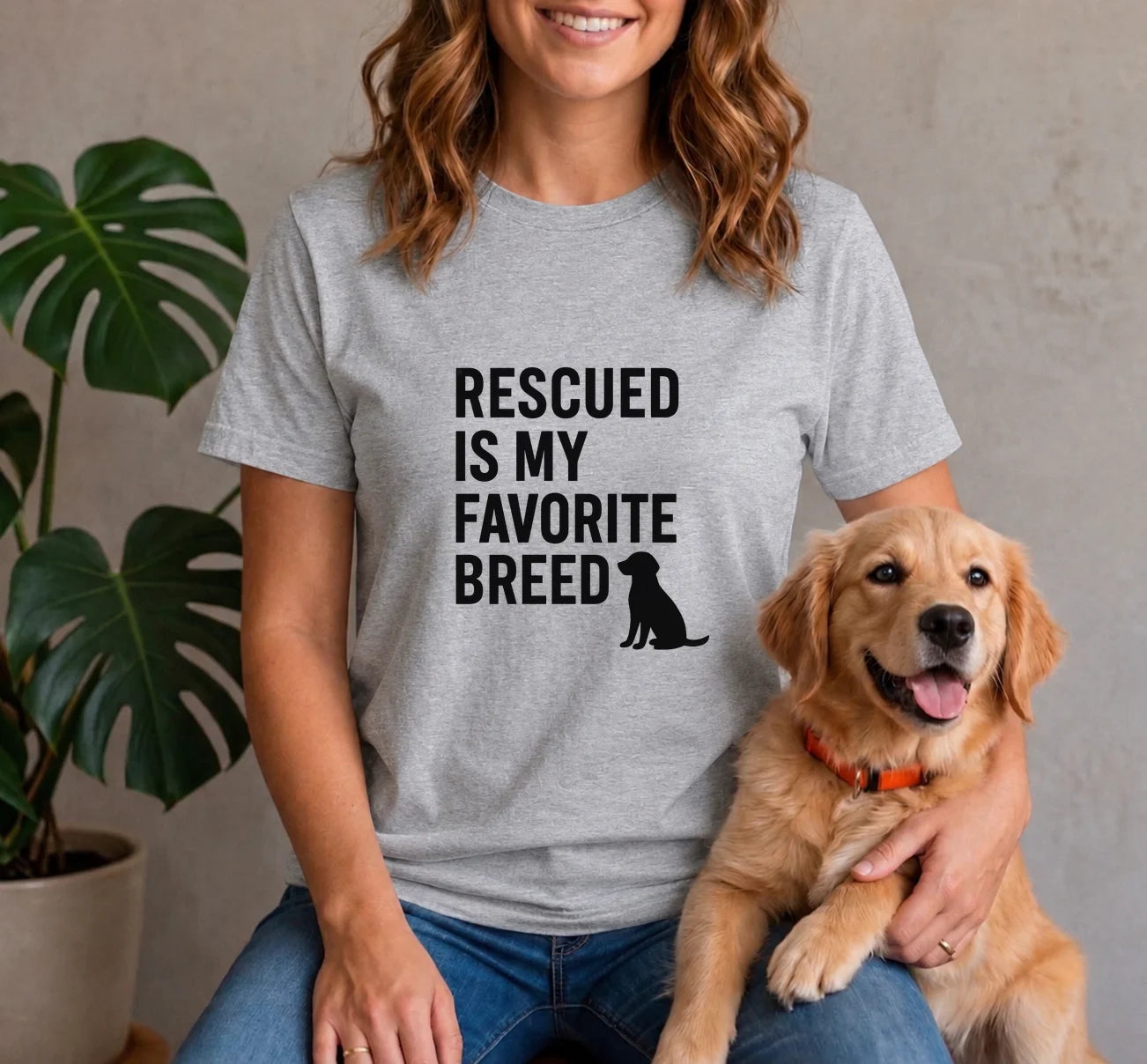 Rescued Is My Favorite Breed Silhouette Shirt