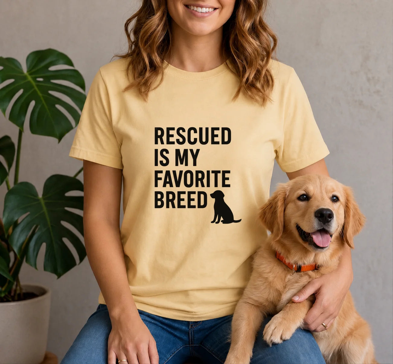 Rescued Is My Favorite Breed Silhouette Shirt
