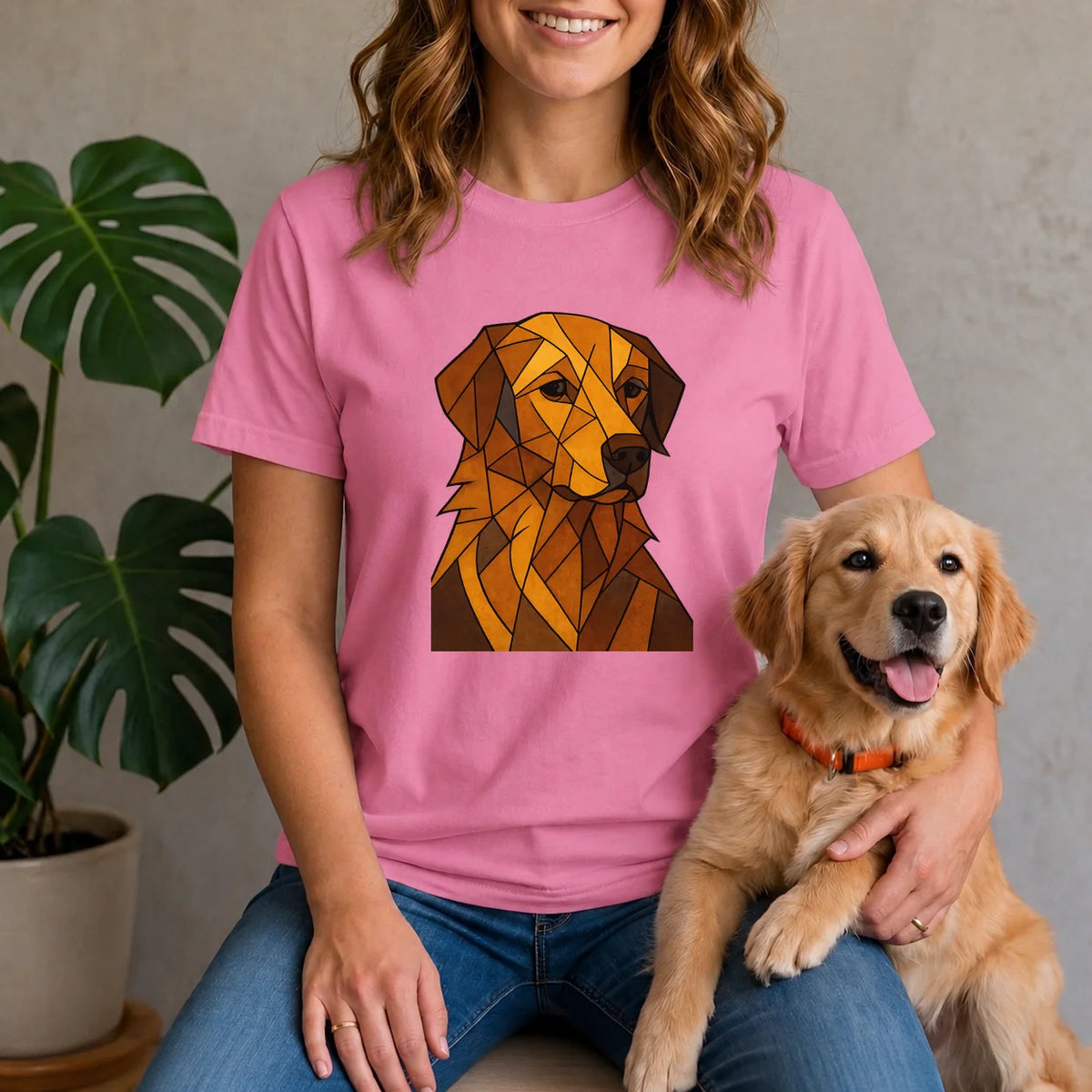 Stained Glass Golden Retriever Shirt