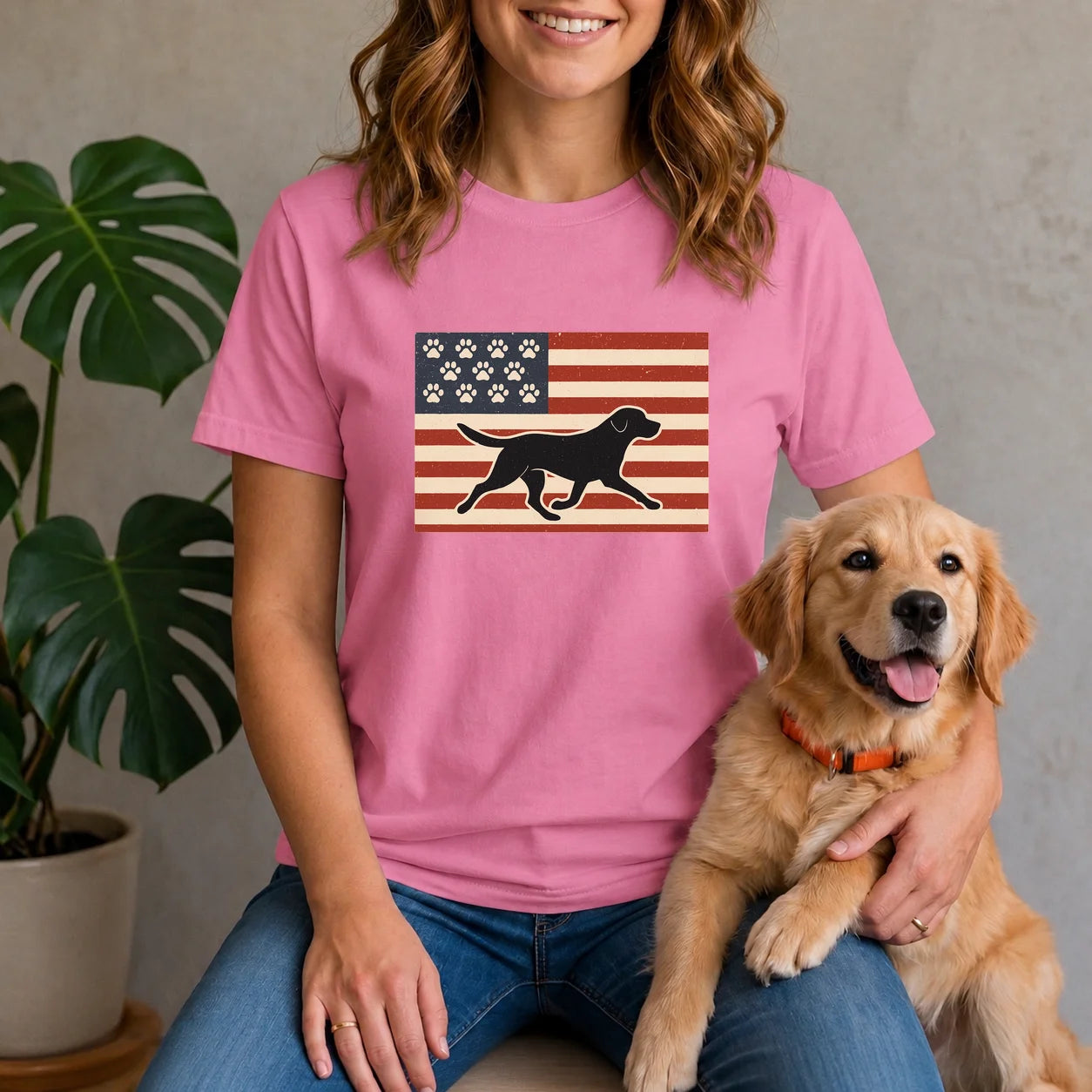 USA Dog Flag Shirt