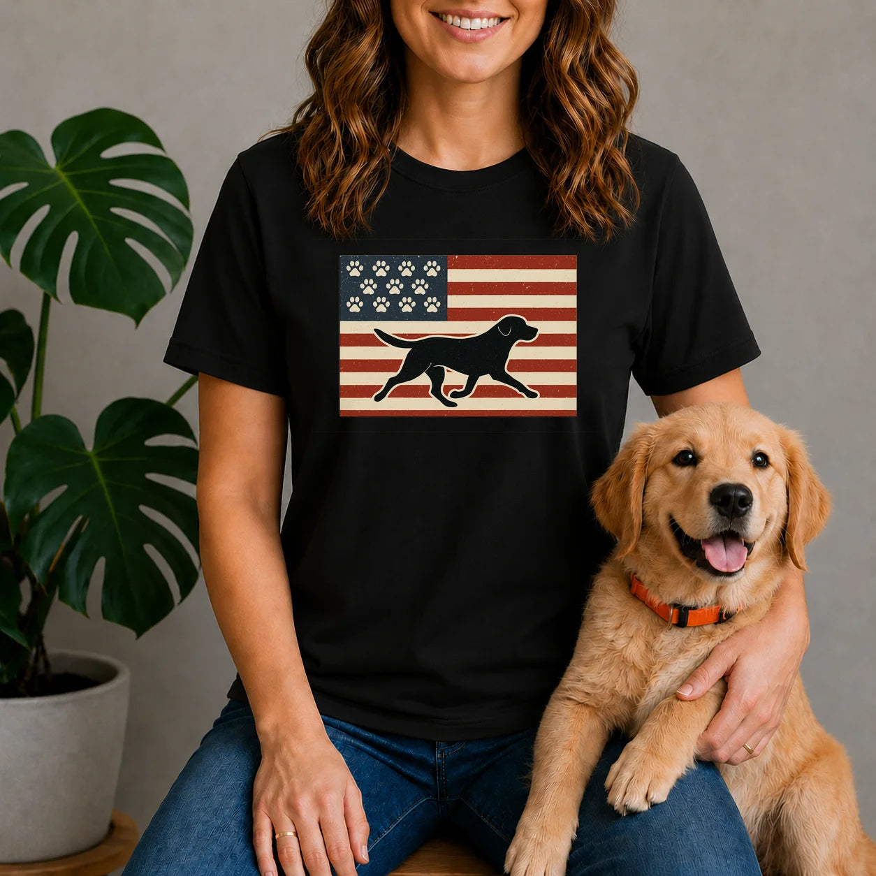 USA Dog Flag Shirt
