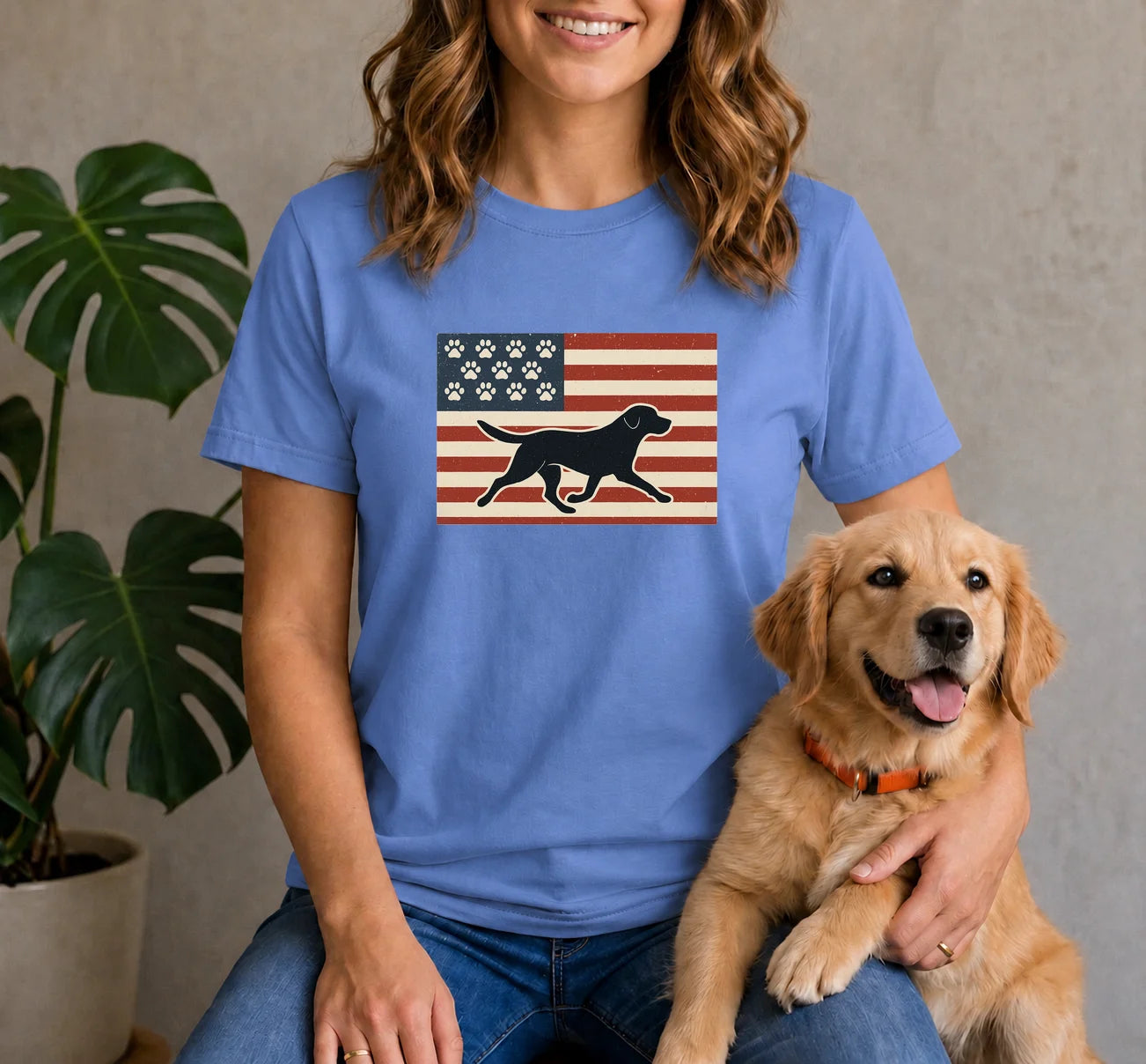 USA Dog Flag Shirt