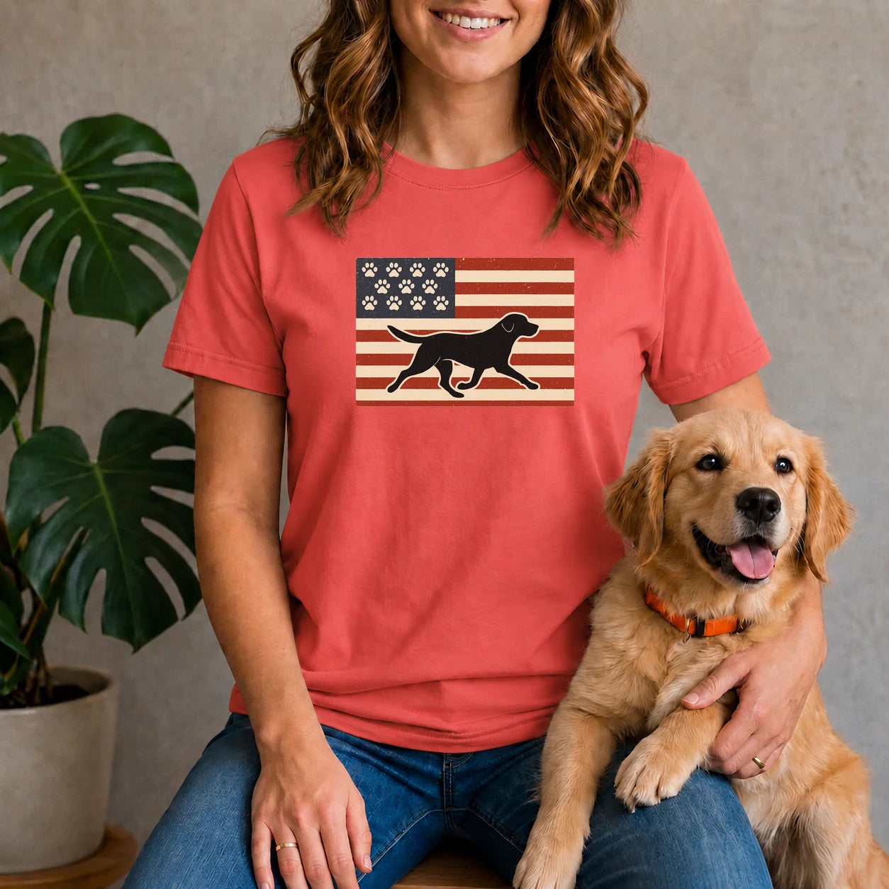 USA Dog Flag Shirt