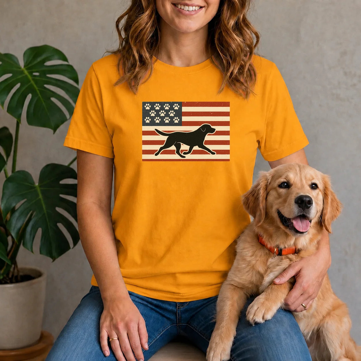 USA Dog Flag Shirt