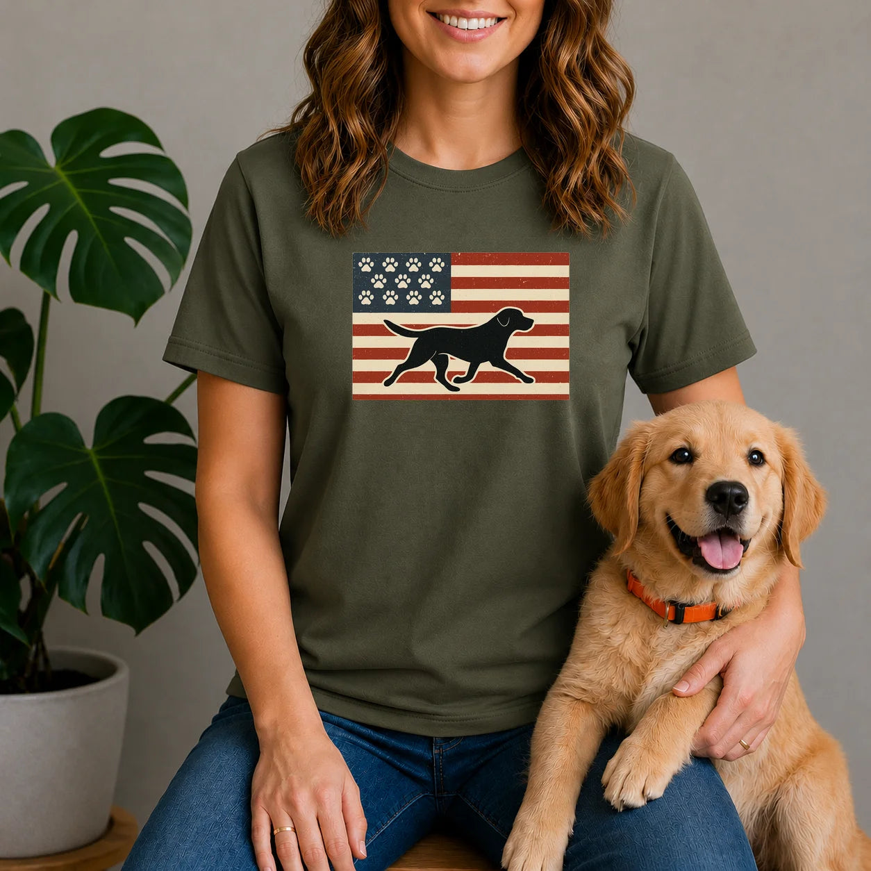 USA Dog Flag Shirt