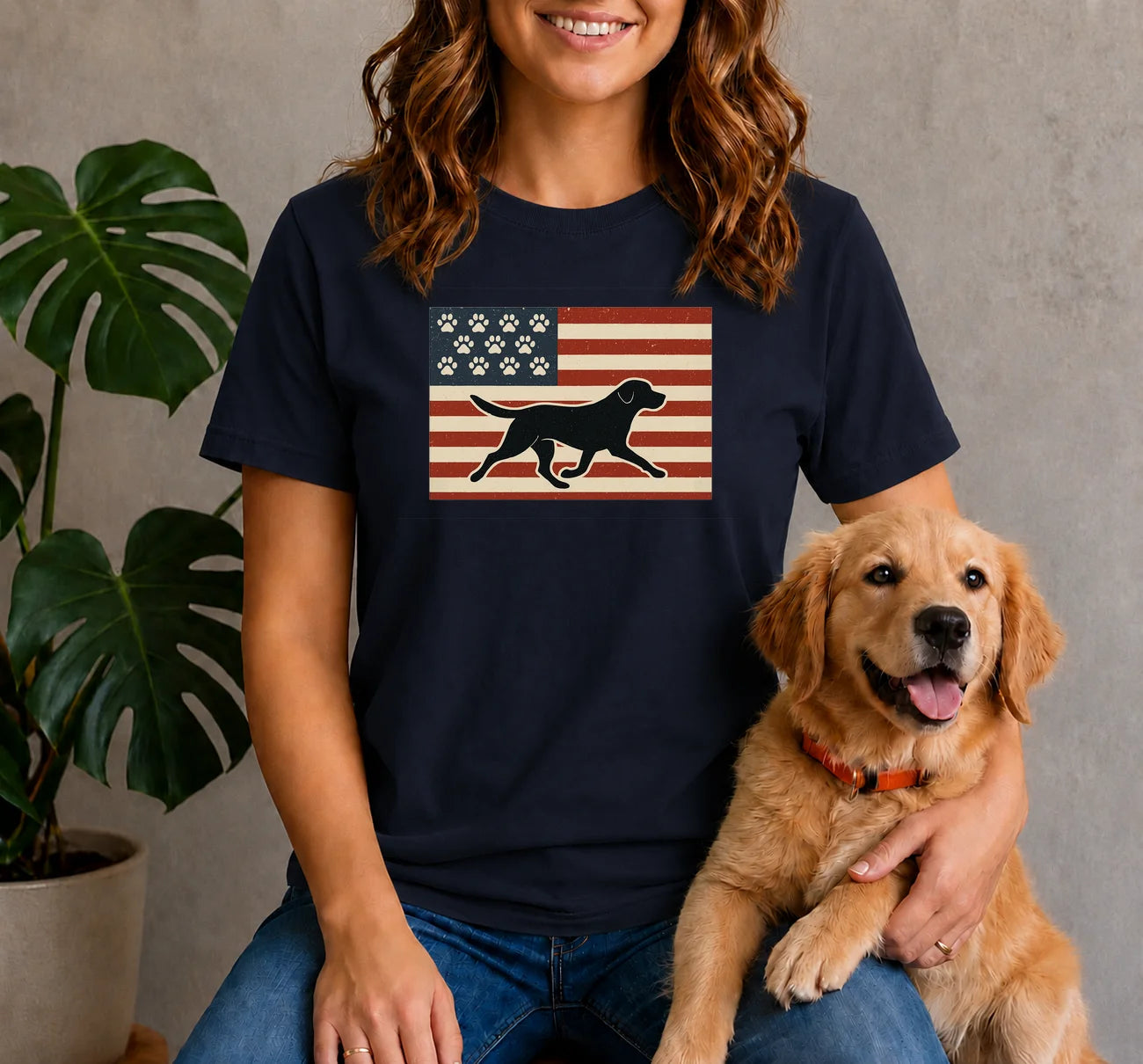 USA Dog Flag Shirt