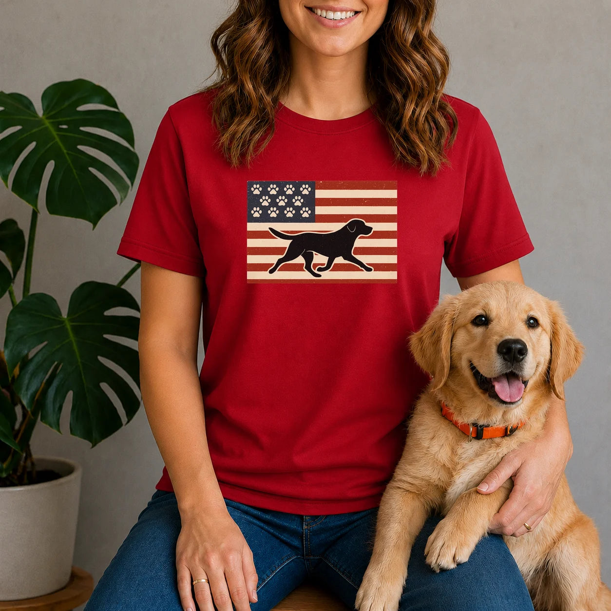 USA Dog Flag Shirt